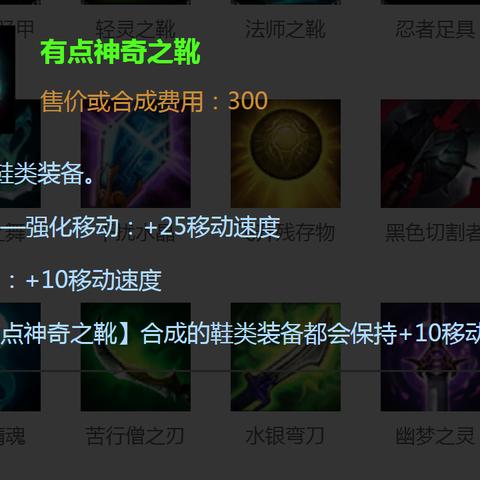 鞋子（如，狂战士胫甲或水银之靴）